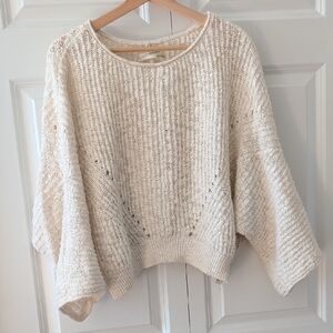 Anthropologie Cream Textured Sweater